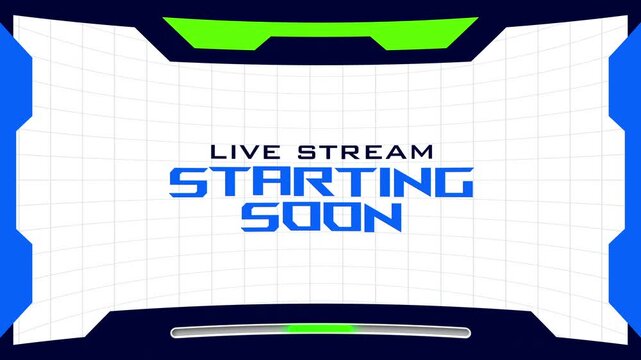 Live Stream Starting Soon Screen with Futuristic Gaming Overlay