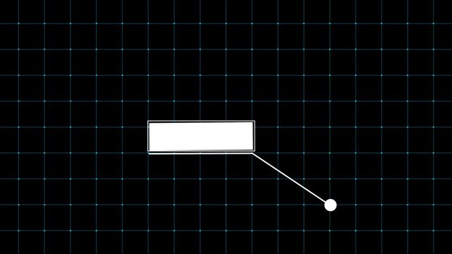 Animated callout line for text, data. HUD elements on isolated black background. Callout elements for text highlighting 