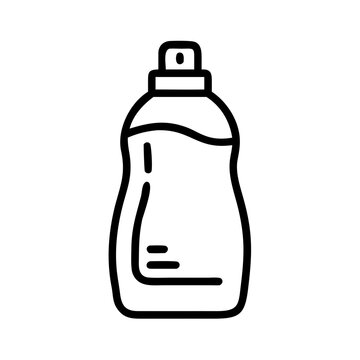 Liquid detergent bottle icon outline for washing and cleaning products.