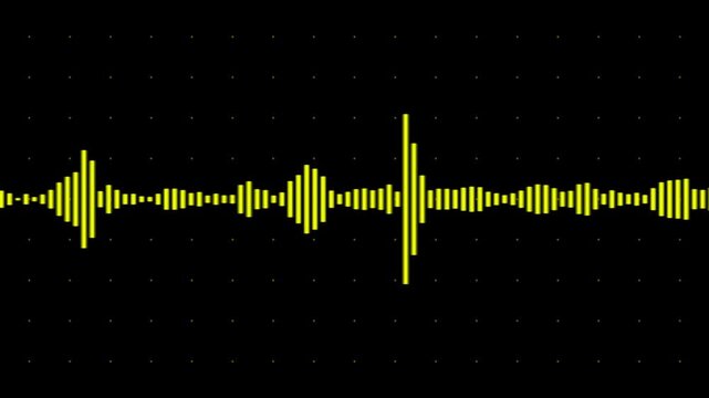 abstract music sound wave or audio waveform isolated on black background. Line digital minimalist voice and symbol technology. and 4k video 