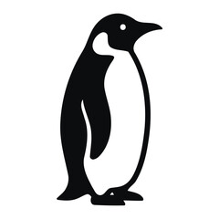 Obraz premium Minimalist Black and White Penguin Silhouette