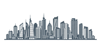 Fototapeta premium City skyline with tall buildings and skyscrapers in urban area