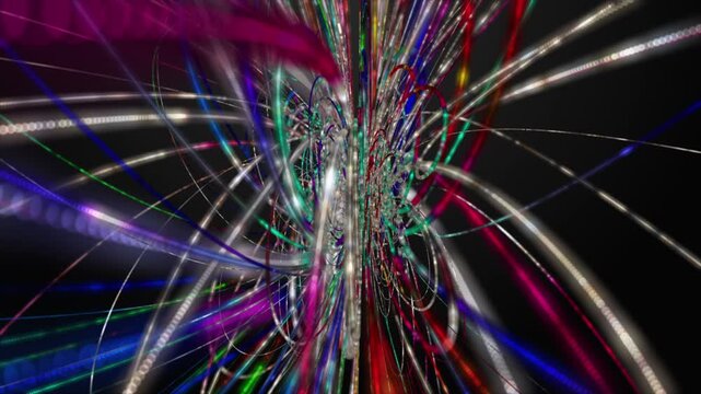 Fantastic video animation with stripe wave object in slow motion, 4096x2304 loop 4K