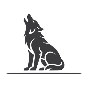 Stylized Wolf Tattoo Icon.