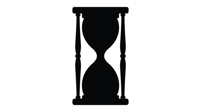 Hourglass With Decorative Frame Black Silhouette sand