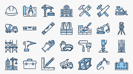 Construction and Building Tools Icons Set © Ki