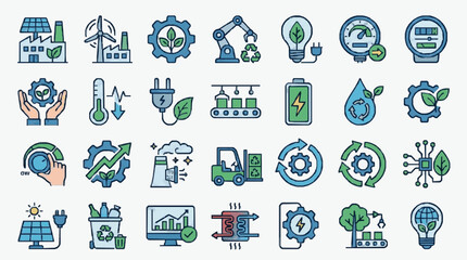 Fototapeta premium Collection of Sustainable and Green Technology Icons