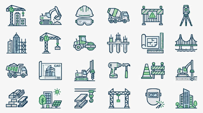 Construction and Architecture Equipment Icons Set