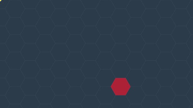 Abstract hexagon pattern animation 4k background, with pulsing red, geometric shape for, modern digital and, technology presentations