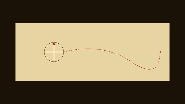 Animated target with dotted path motion for navigation and ui animation 4k motion navigation trajectory
