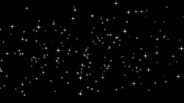 abstract white lights background loop,Twinkling stars glow and sparkle on black background.Golden Twinkle light stars blink looping animation. Twinkle light stars blink.
