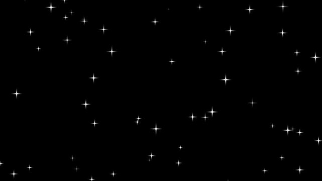 abstract white lights background loop,Twinkling stars glow and sparkle on black background.Golden Twinkle light stars blink looping animation. Twinkle light stars blink.