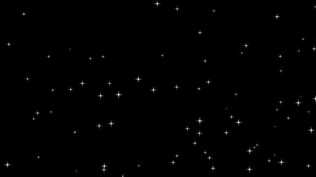 abstract white lights background loop,Twinkling stars glow and sparkle on black background.Golden Twinkle light stars blink looping animation. Twinkle light stars blink.