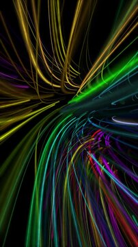 Fantastic vertical video animation with stripe wave object in slow motion, 2304x4096 loop 4K