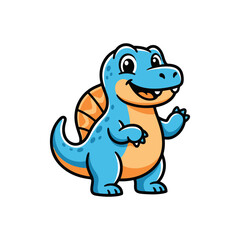 Cute  Dinosaurus Illustration vector flat design. © Riki