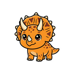 Cute  Dinosaurus Illustration vector flat design. © Riki