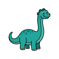 Cute  Dinosaurus Illustration vector flat design. © Riki