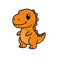 Cute  Dinosaurus Illustration vector flat design. © Riki
