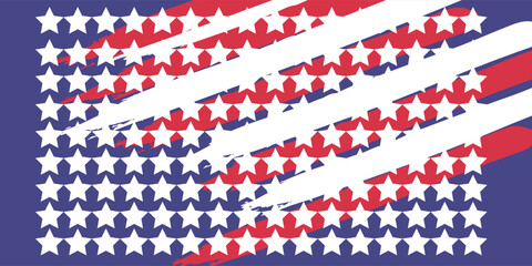 Obraz premium Vector flat style hand drawn illustration of the American flag - USA symbol isolated