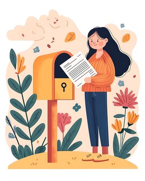 Woman Checking Mailbox with Letter in Hand, Income tax return income exemption