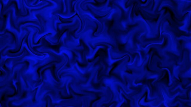 Abstract deep blue liquid swirl background, smooth moving fluid motion, royal blue marble texture animation