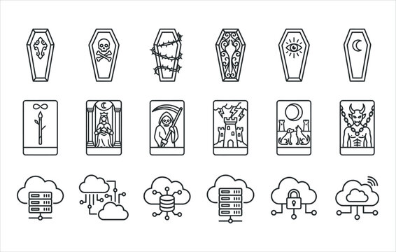 Halloween Graves and Weather Forecast Symbols