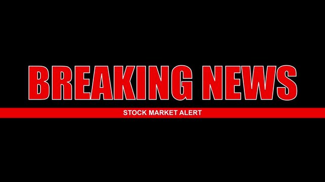 Breaking news stock market alert overlay for financial broadcasts and business media updates animation 4k