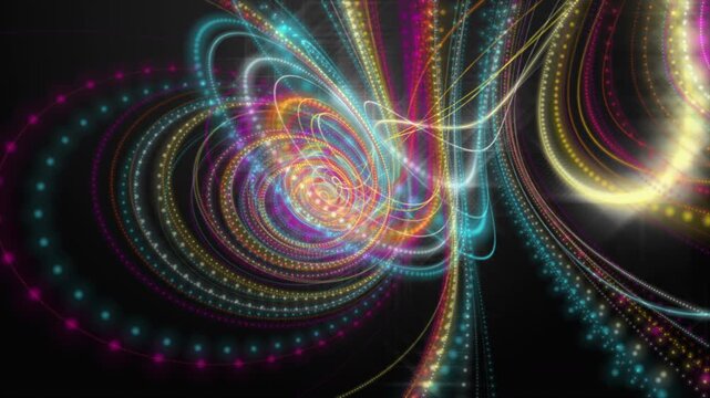 Fantastic video animation with particle stripe object in slow motion, 4096x2304 loop 4K