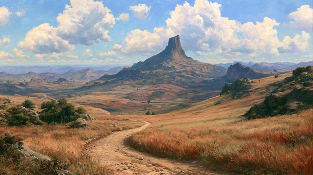 Bishops Hat Mountain Landscape: Stunning View of Madagascar Arid Highlands