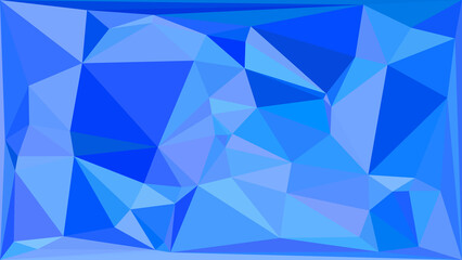 Obraz premium Abstract deep blue geometric background with low poly triangles for modern digital tech design