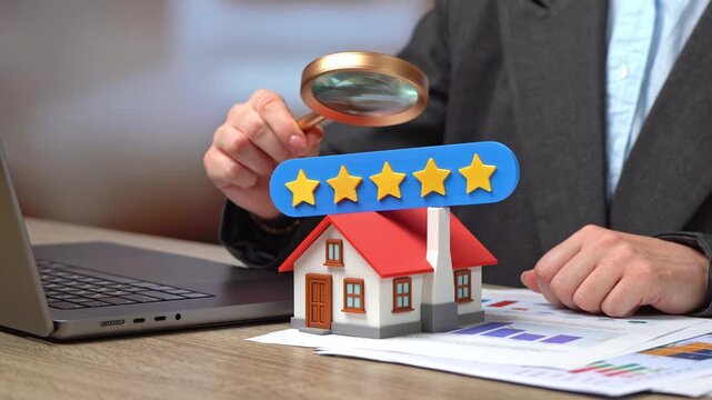 The house has a three five rating. Feedback systems, real estate comparison tools, or service evaluation. Average satisfaction level or moderate property quality