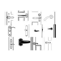 Door Handle Upright Duotone Style Outline Icon © P_edits