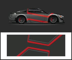Naklejka premium Sleek Racing Livery Design for High-Performance Cars