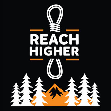Dark Humor Reach Higher Graphic Tee Design with Suicide Imagery