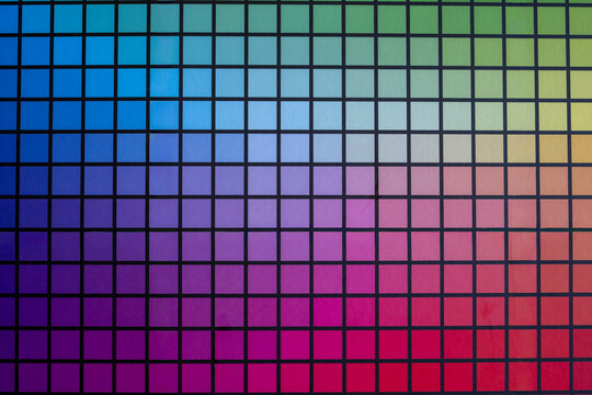 Color palette grid with rainbow spectrum of squares