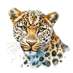 watercolor of Leopard vector painting, isolated on a white background. © zenvor