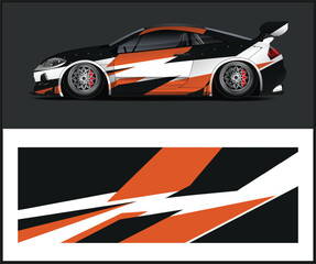 Fototapeta premium Dynamic Sports Car Wrap Design with Bold Graphics