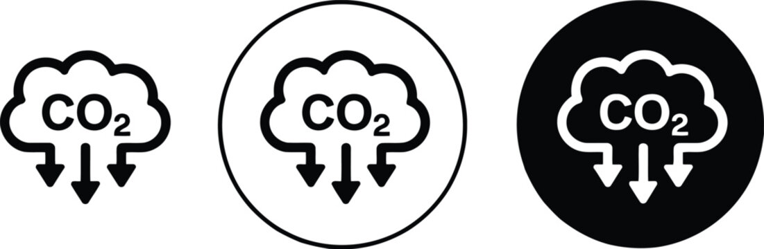 Carbon dioxide emission reduction vector illustration.