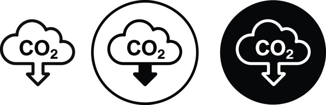 Carbon dioxide emission reduction vector illustration.