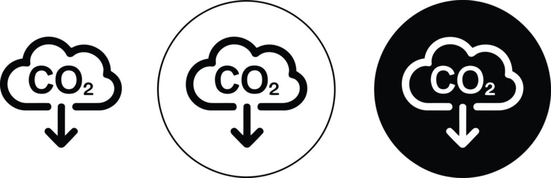 Simple carbon dioxide reduction icon vector illustration.