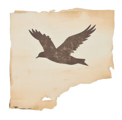 Naklejka premium PNG Bird shape ripped paper animal flying white background.