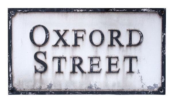 Old Weathered Oxford Street Sign In London