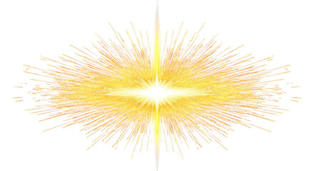 Fototapeta premium Abstract golden light explosion effect isolated on transparent background