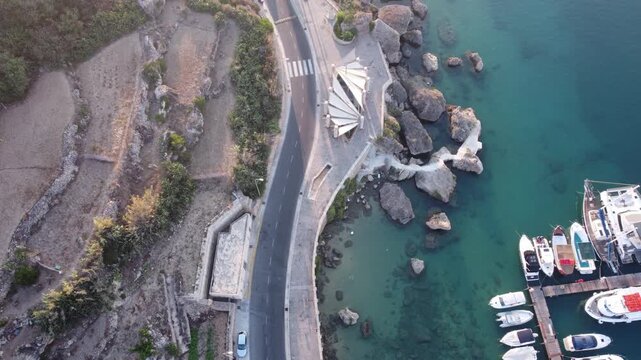 Mgarr, Gozo, Malta - 01.07.2026 - Drone view of Mgarr harbour in Gozo Island, Malta. High quality 4k footage