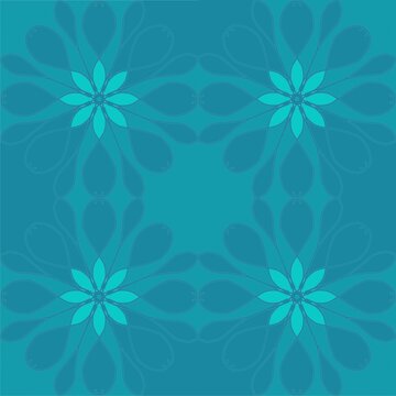 Minimalist blue background with simple snowflake Seamless pattern