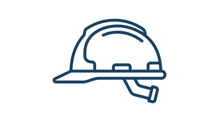 Fototapeta premium Construction hard hat safety icon outline