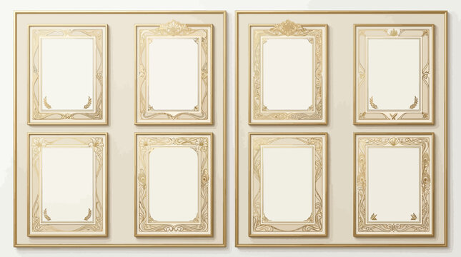 Blank Photo Album Pages with Decorative Frames - Vintage Style