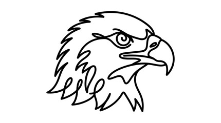Fototapeta premium Minimalist Eagle Head Line Art - Vector Illustration
