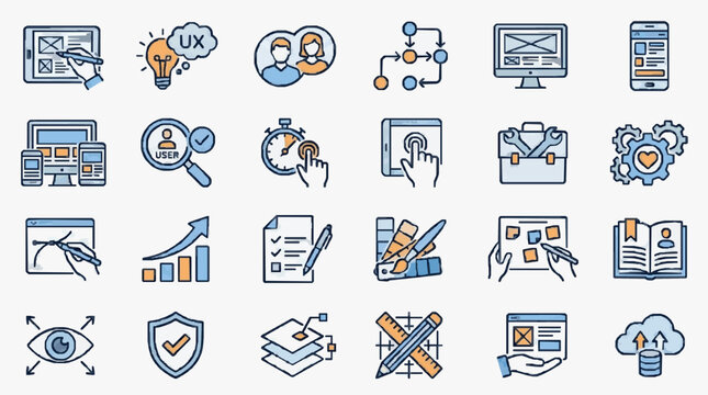 Digital and UX/UI Design Process Icons