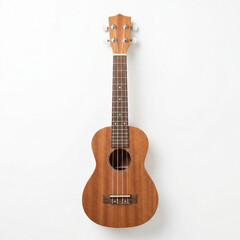 Naklejka premium Wooden ukulele on white background 